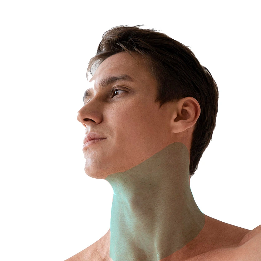 Neck treatment area for men
